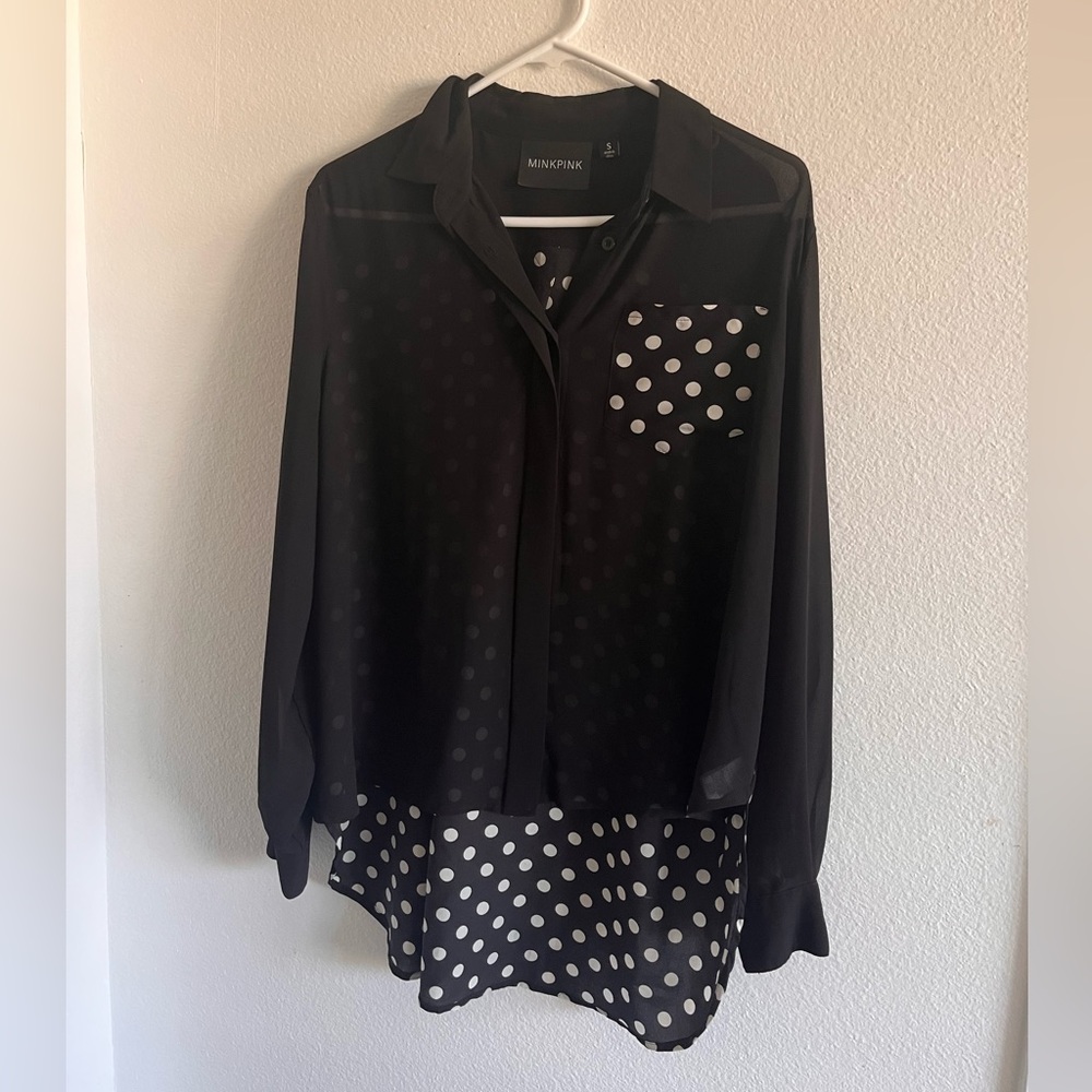 Mink Pink Polka Dot Blouse